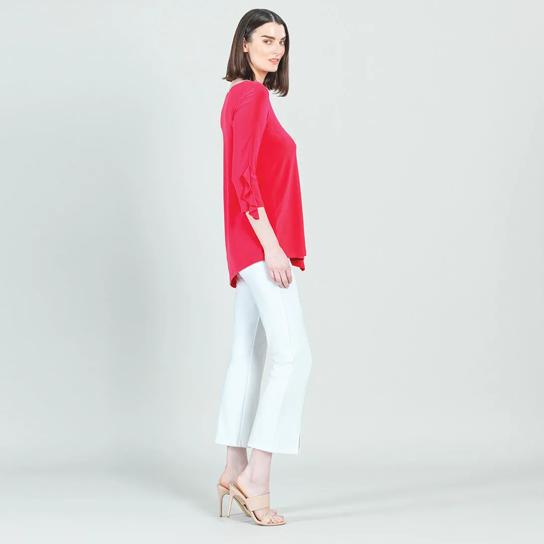 Flutter Cuff Angle Vent Tunic - Hot Pink - Final Sale!