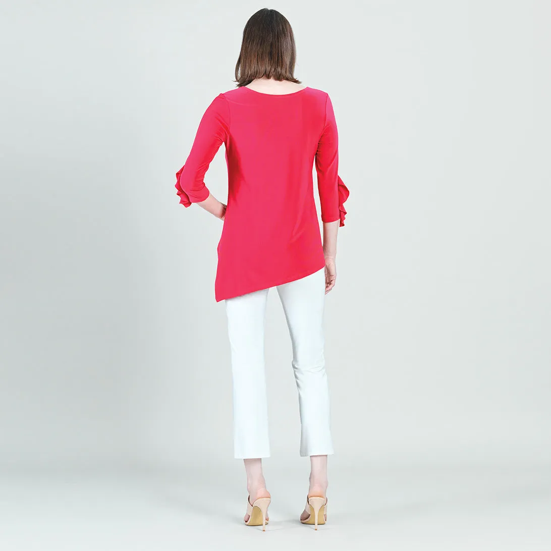 Flutter Cuff Angle Vent Tunic - Hot Pink - Final Sale!