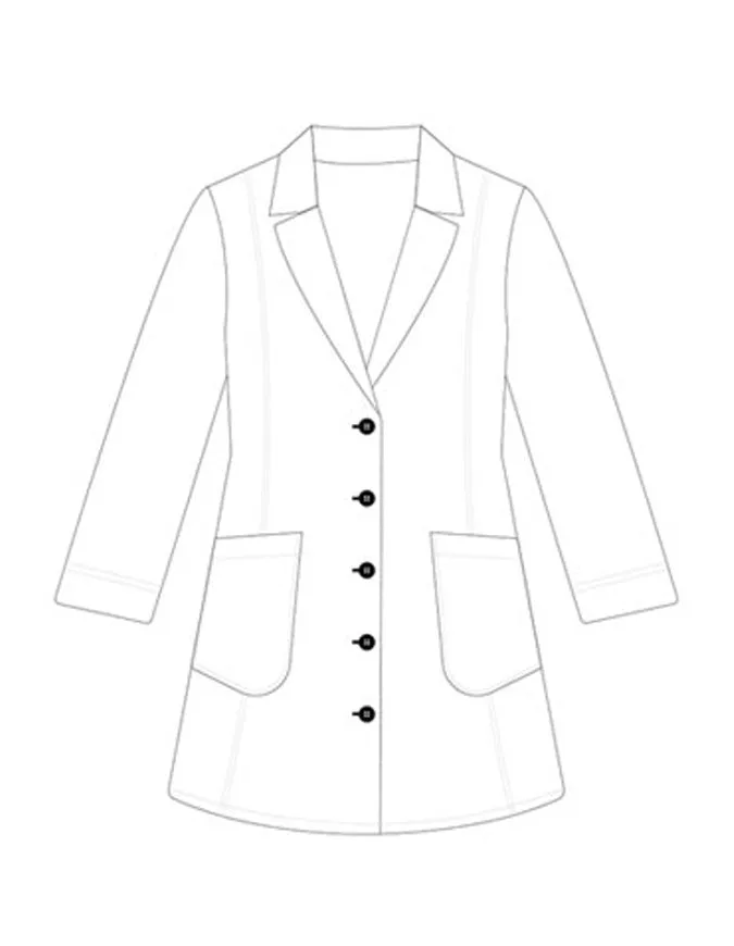 Free Embroidery Heedfit Women's Two Pocket 35 Inches White Medical Lab Coat