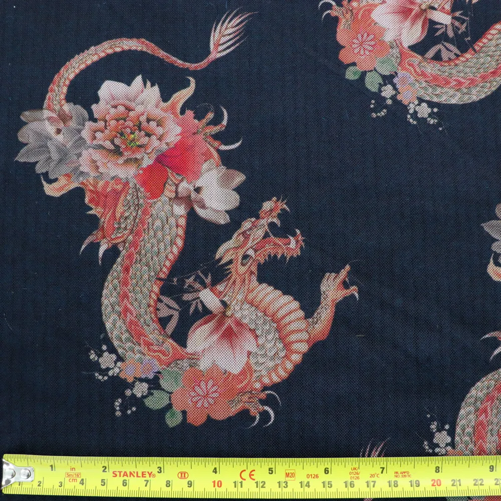 FS1117 Dragon Floral Powermesh Jersey Fabric
