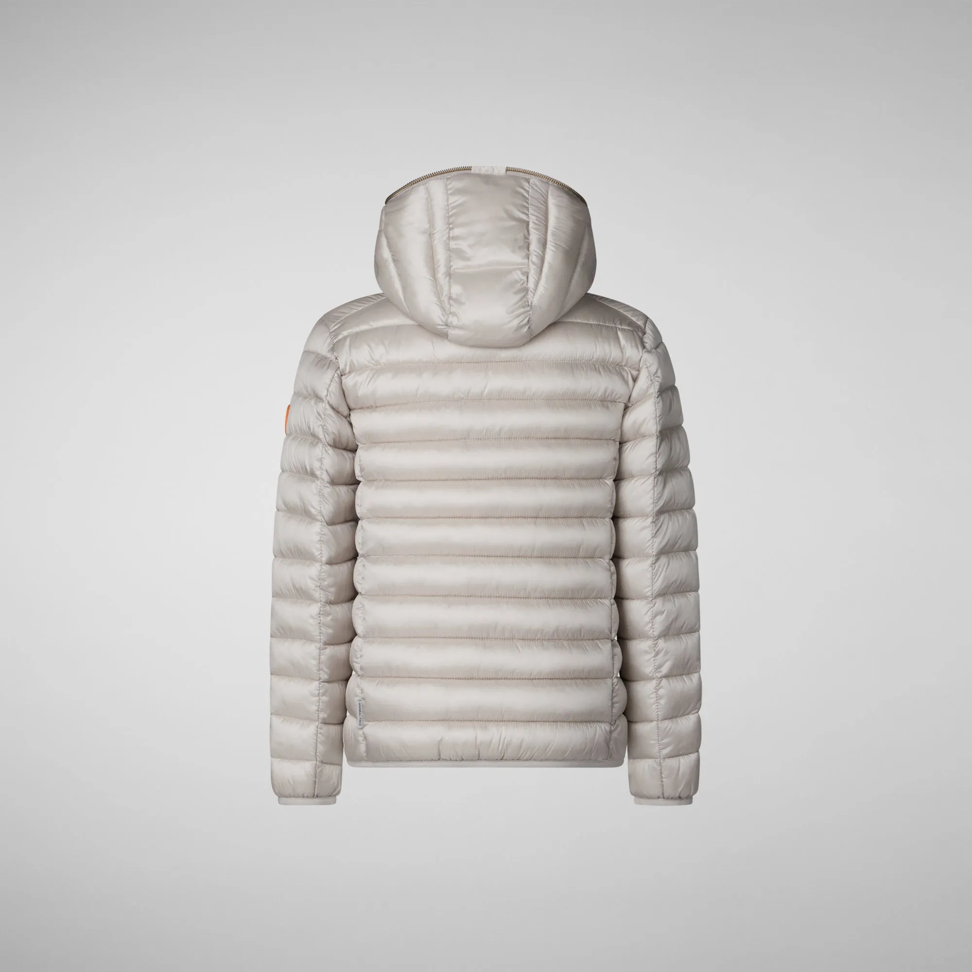 Girls' animal free puffer jacket Iris in rainy beige