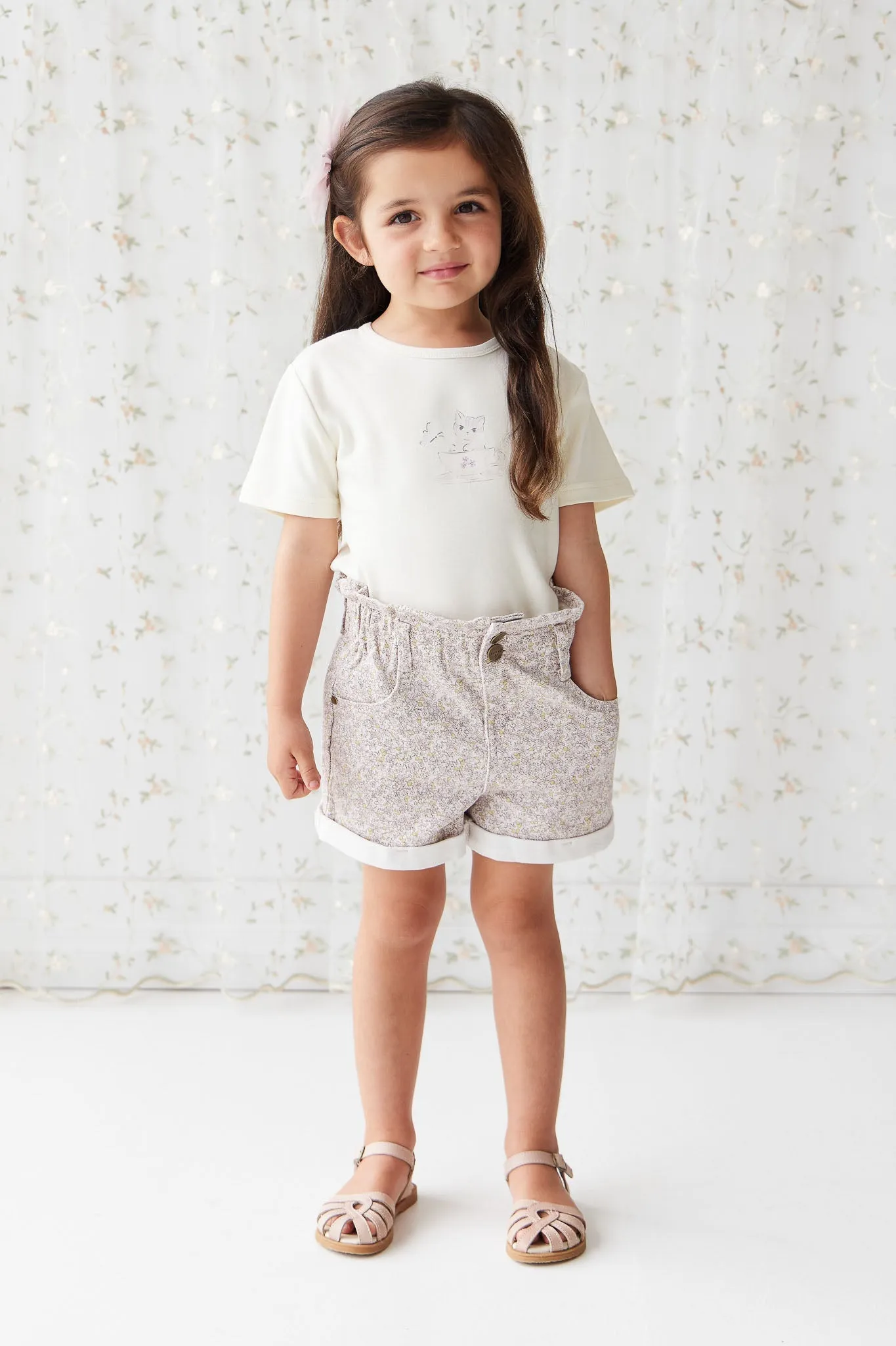 Grace Cotton Twill Short - Chloe Lilac