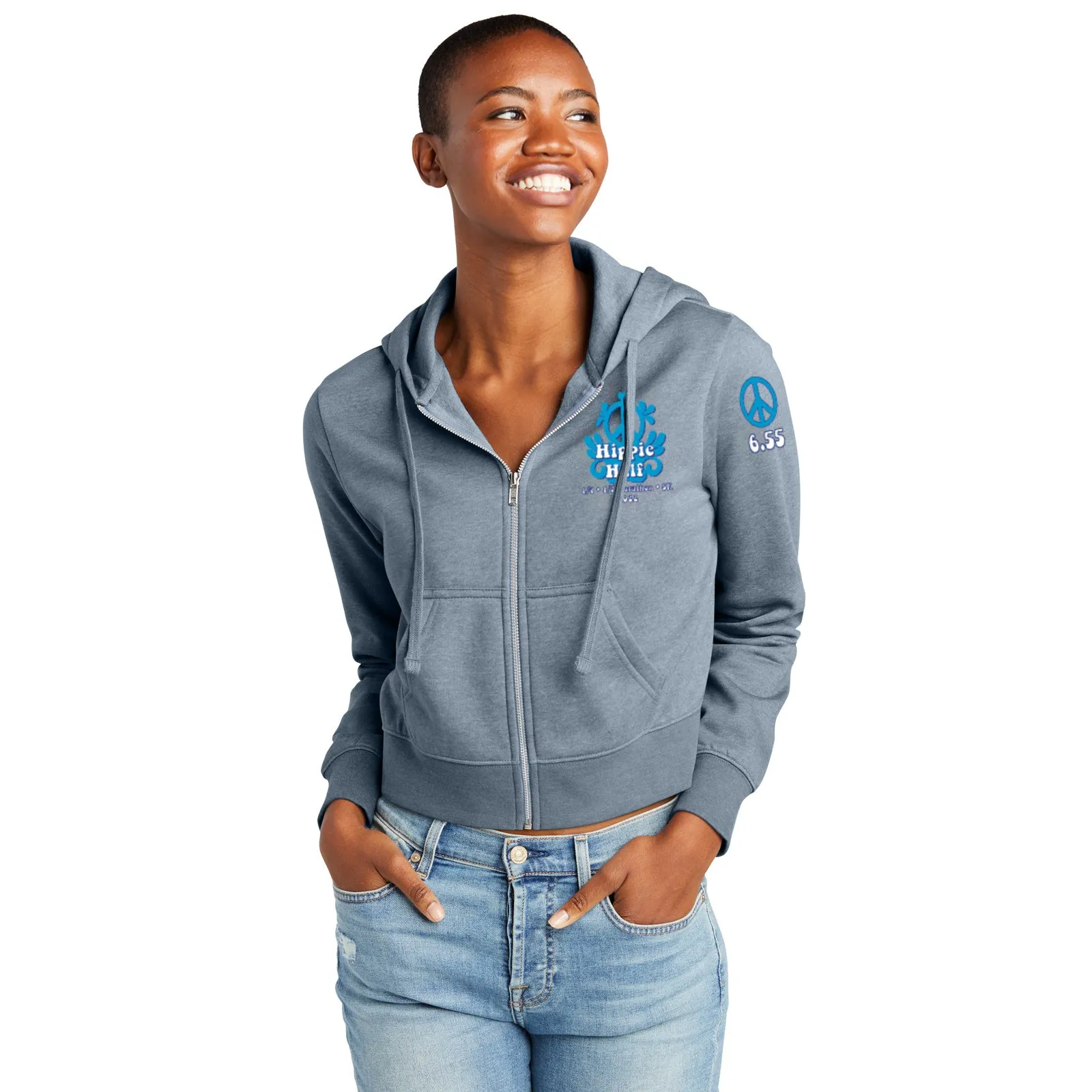 Hippie Half 2022 Women's Crop Full Zip Hoodie