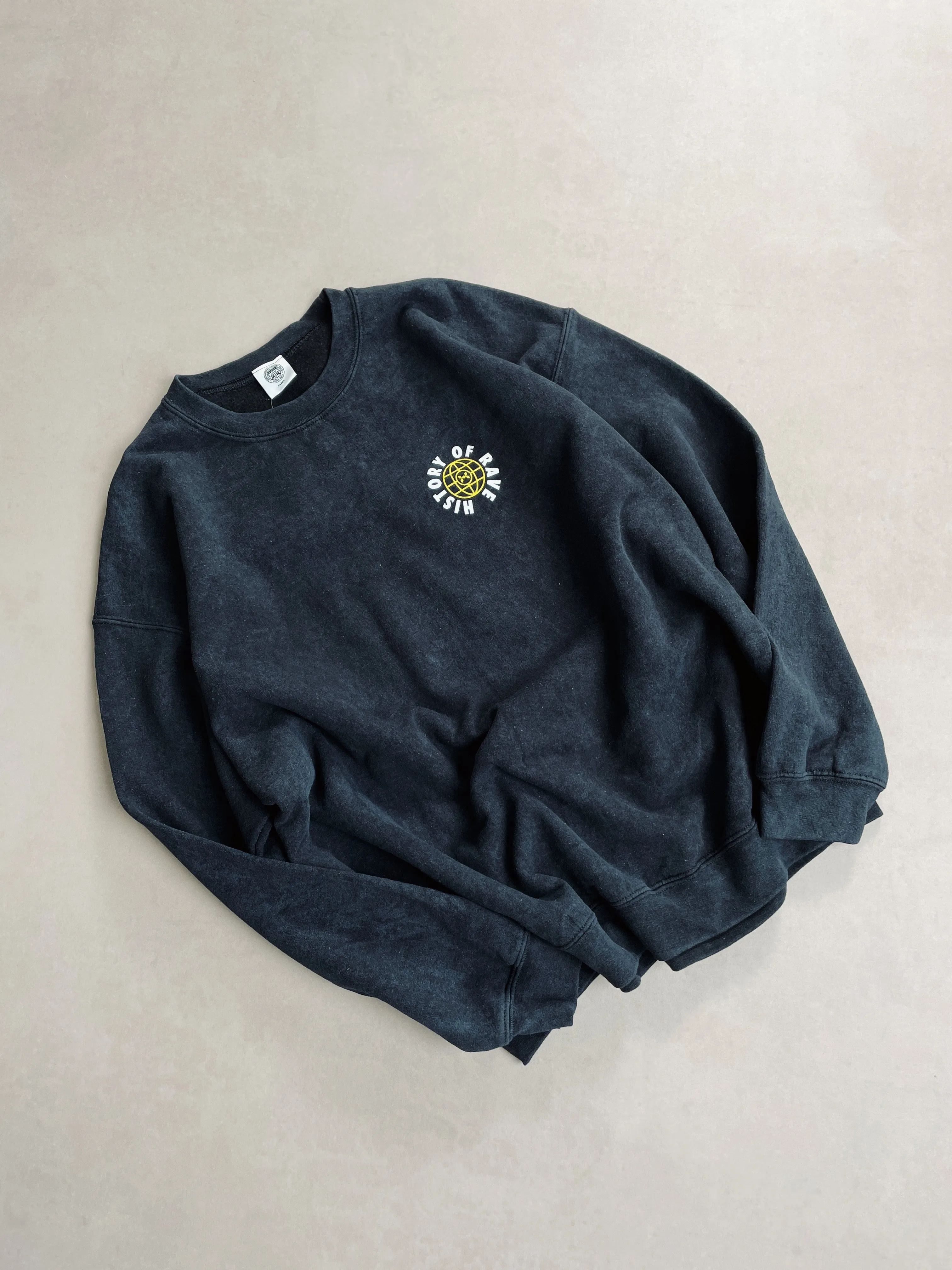 History Of Rave 'Colosseum' Acid Wash Sweater - Black