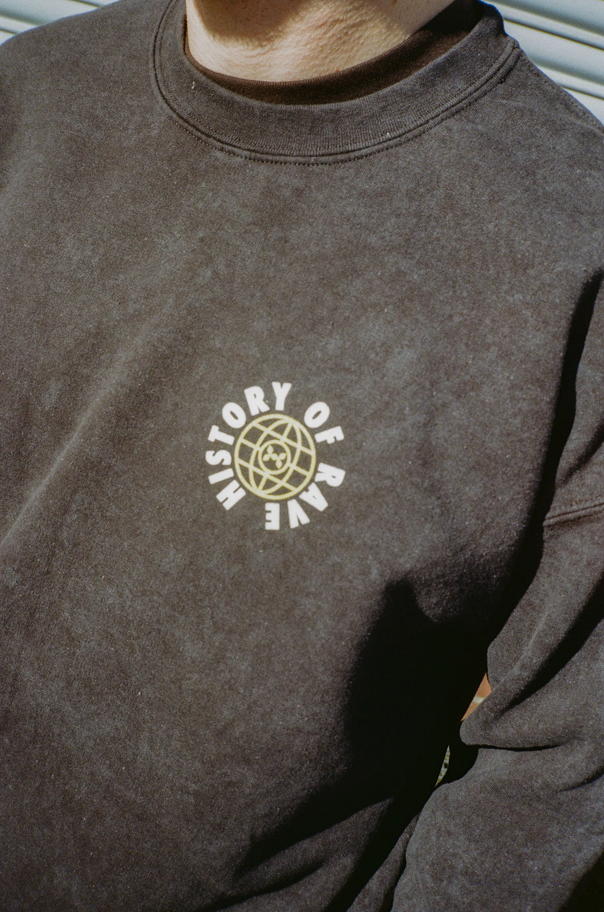 History Of Rave 'Colosseum' Acid Wash Sweater - Black