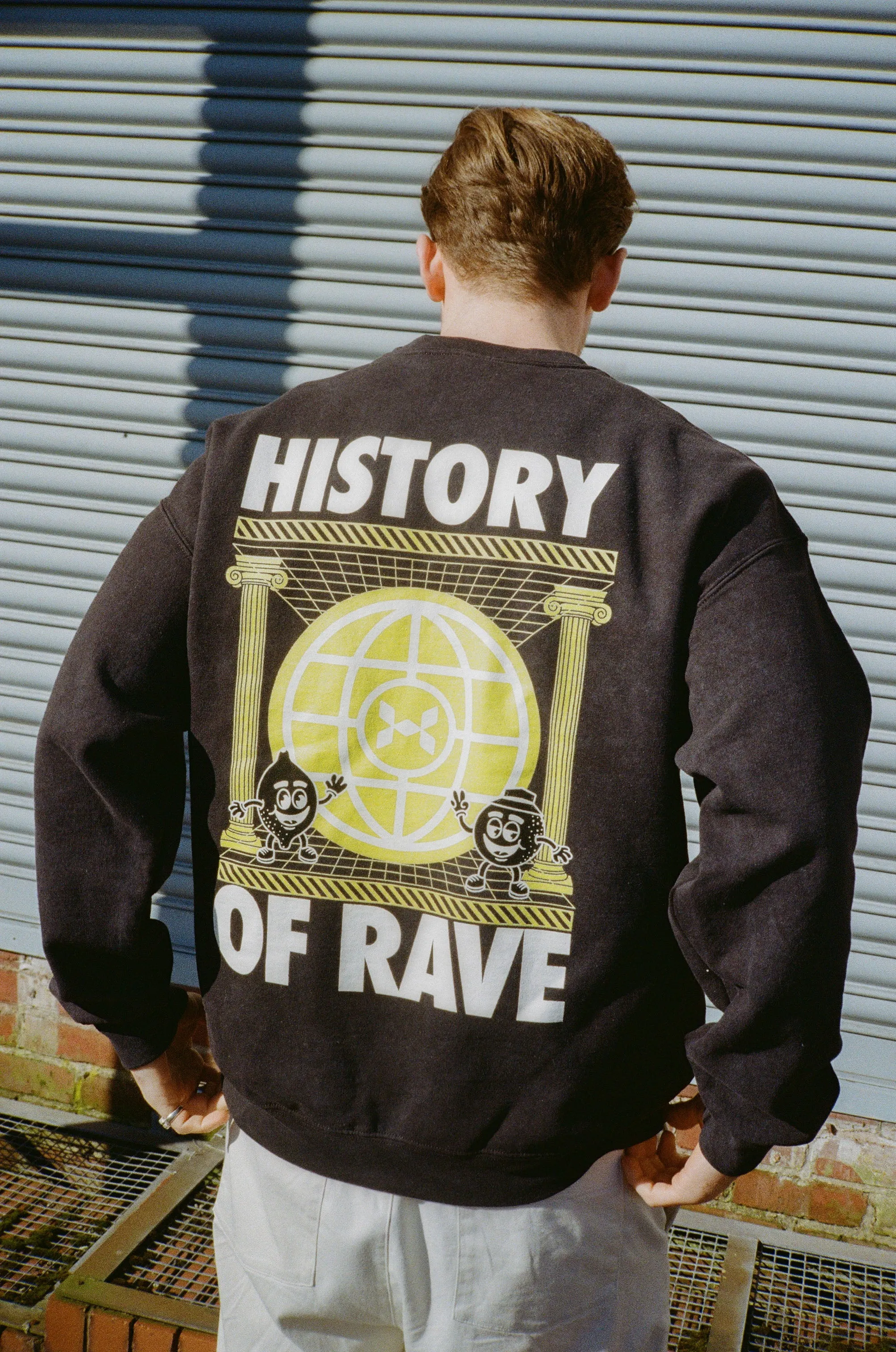 History Of Rave 'Colosseum' Acid Wash Sweater - Black