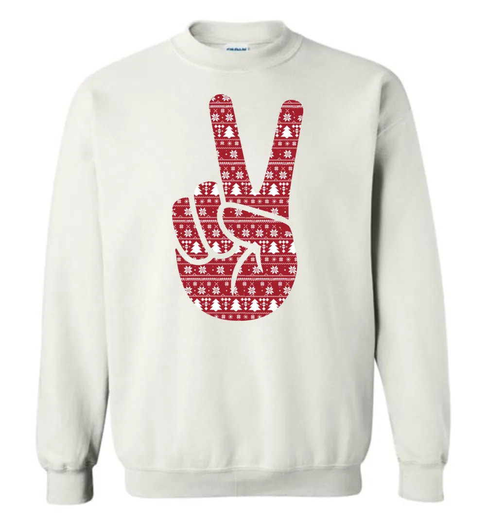 Holiday Peace Hand Sign Sweatshirt