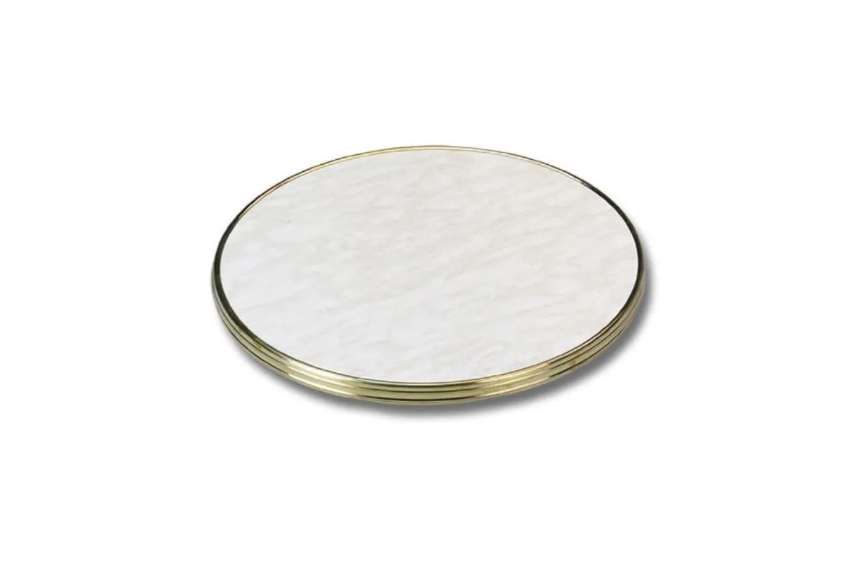 Hospitality Plus Werzalit by SM France Bistro Table Tops - Brass Edge [700 MM]