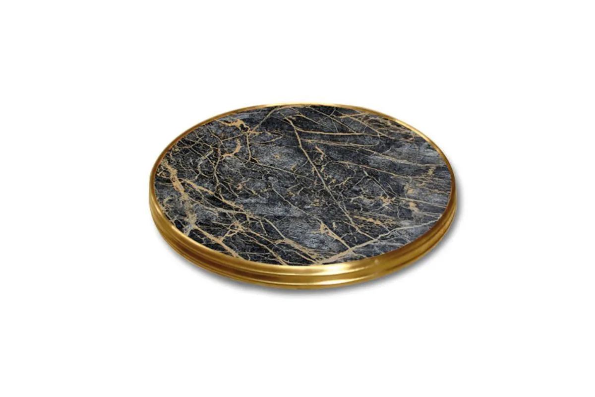 Hospitality Plus Werzalit by SM France Bistro Table Tops - Brass Edge [700 MM]