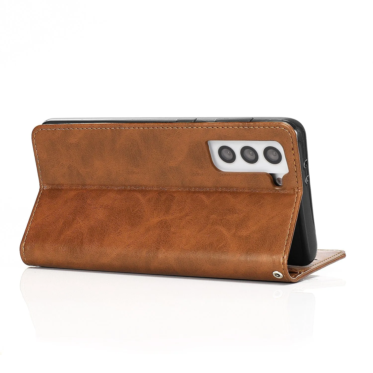 Indy Series Leather Wallet Case with Screen Protector - Samsung Galaxy S24