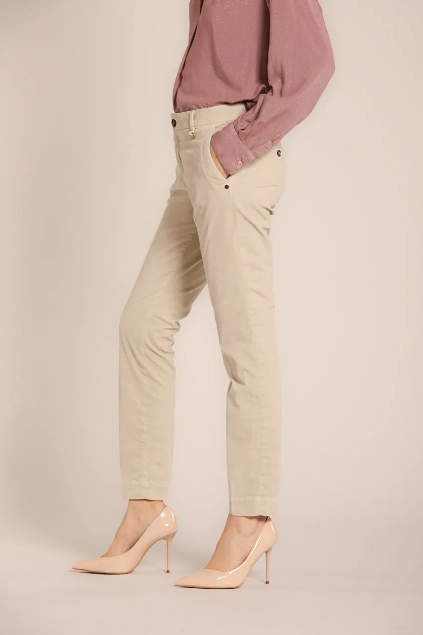 Jaqueline Archivio pantaloni chino donna in velluto 1000 righe curvy fit