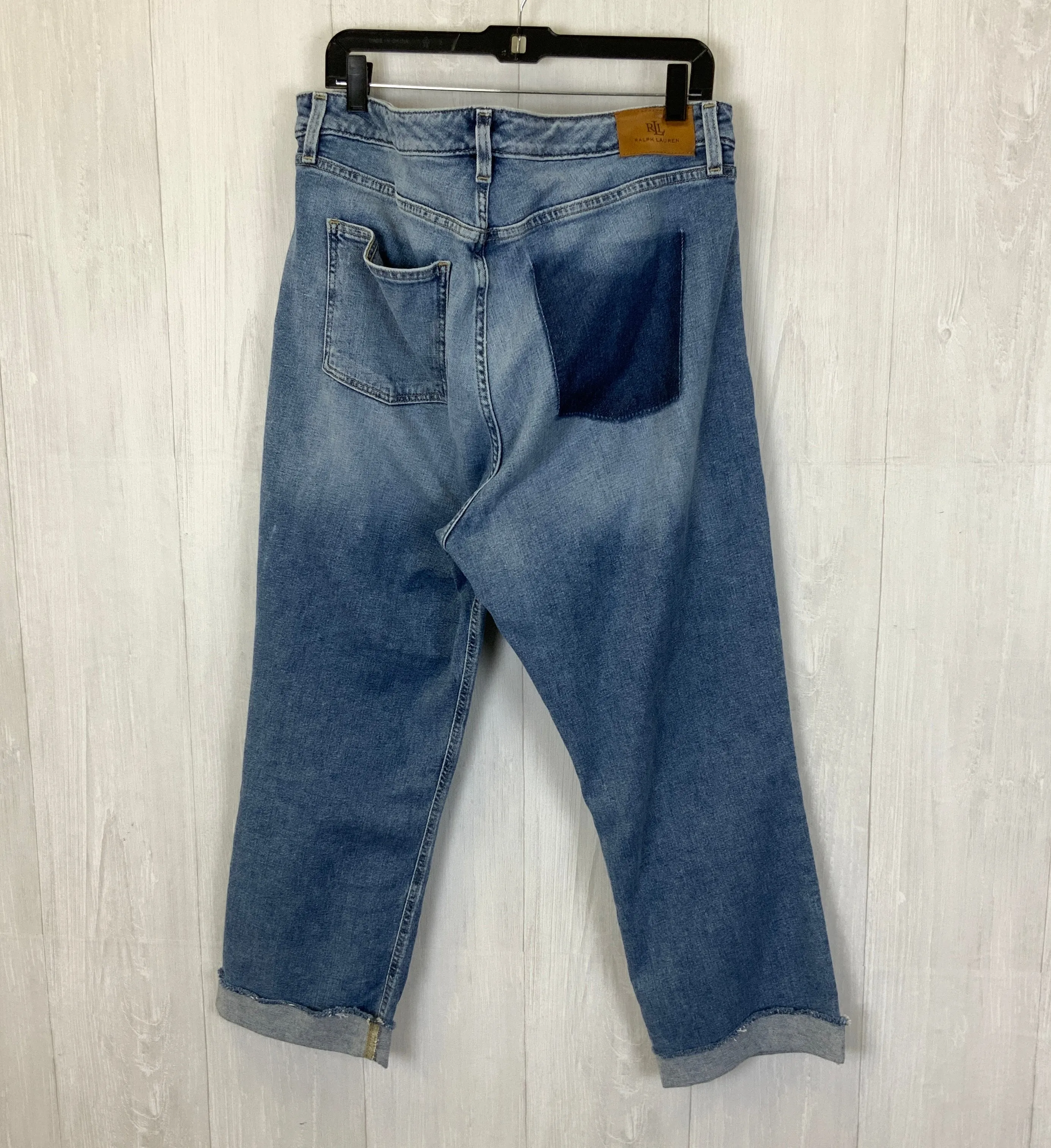 Jeans Cropped By Lauren By Ralph Lauren In Blue Denim, Size: 16