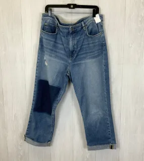Jeans Cropped By Lauren By Ralph Lauren In Blue Denim, Size: 16