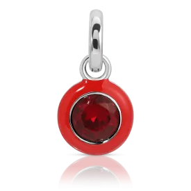 July Ruby Birthstone Charm - Round