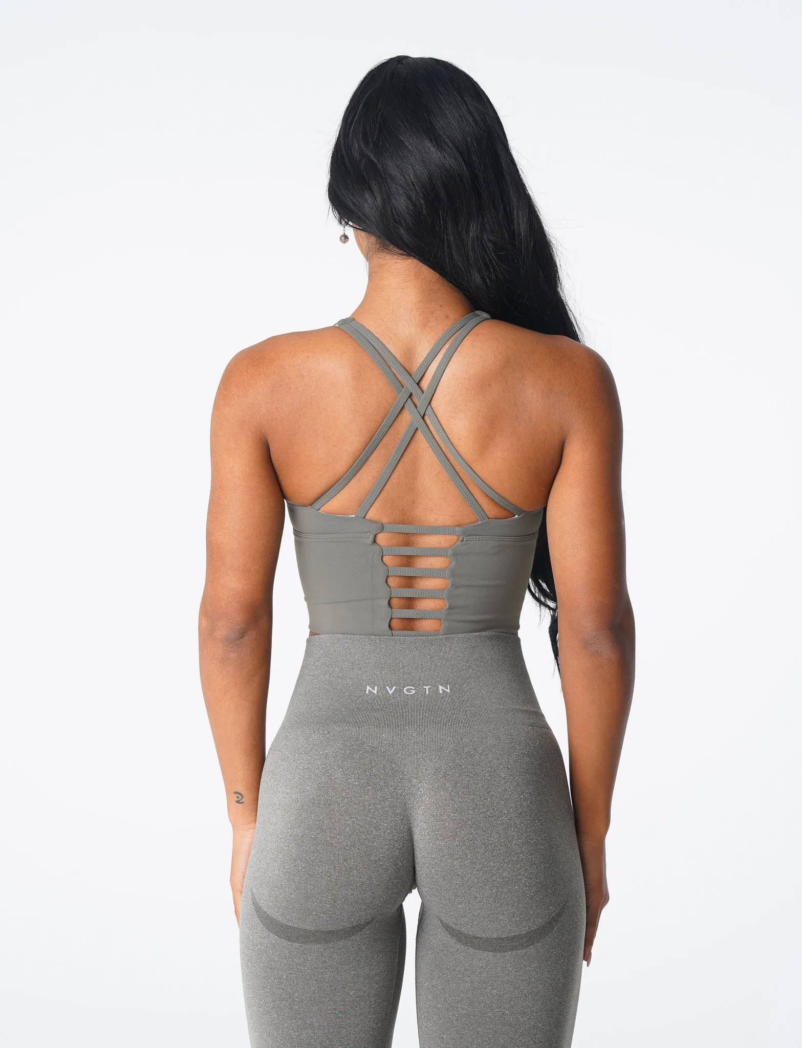 Khaki Green Matrix Bra Top