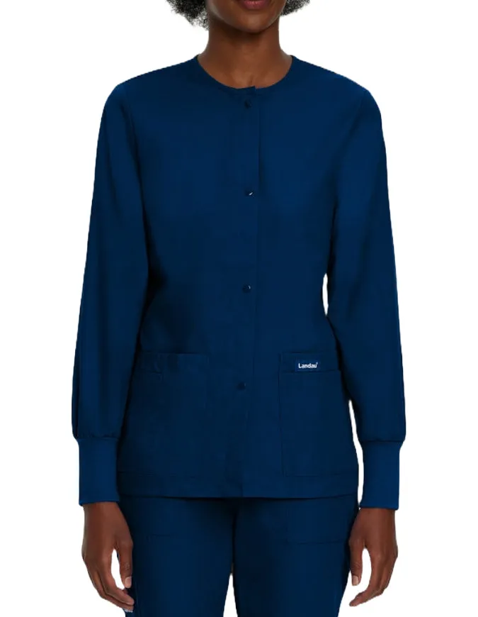 Landau 29 Inch Women's Snap Front Nursing Scrub Jacket