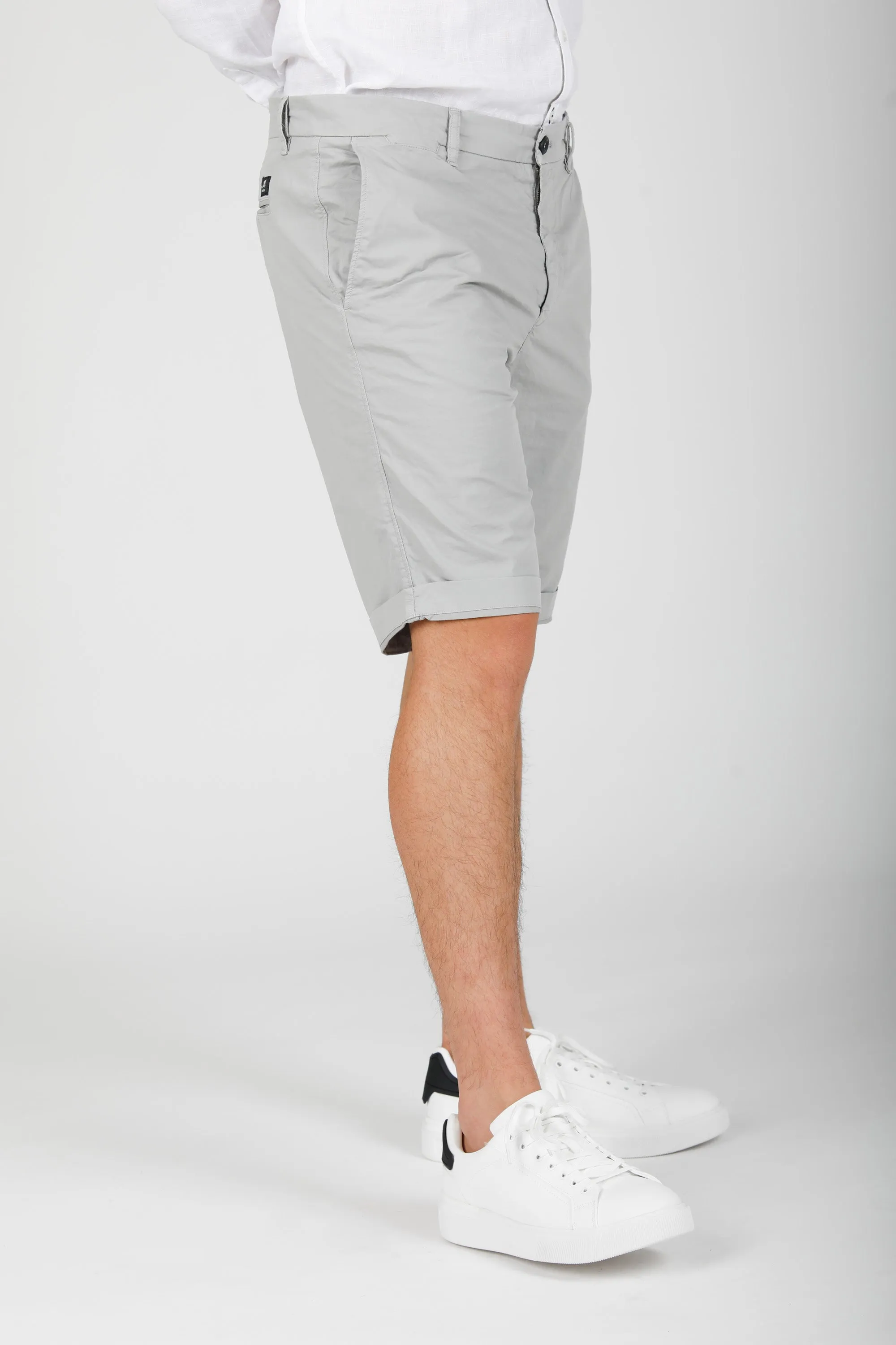 London bermuda chino uomo in gabardina stretch regular fit ①