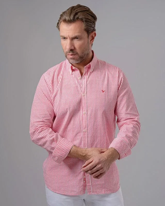 LONG SLEEVE STRIPED SHIRT - MELON