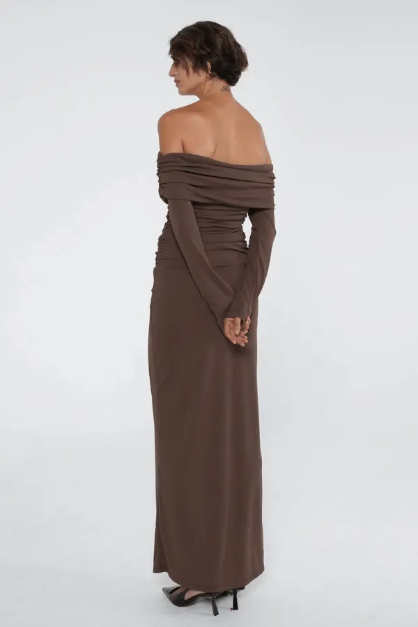 Lorena Maxi Dress Ash Brown