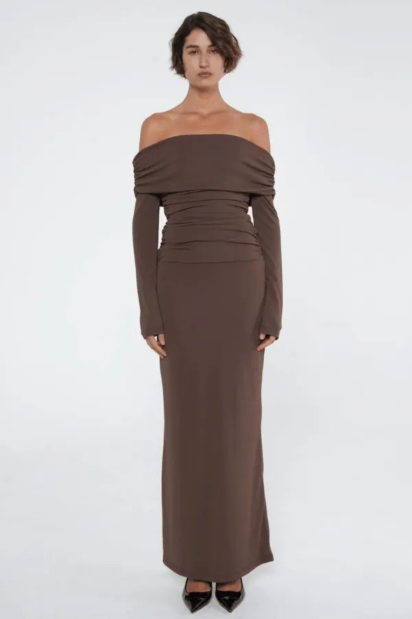 Lorena Maxi Dress Ash Brown