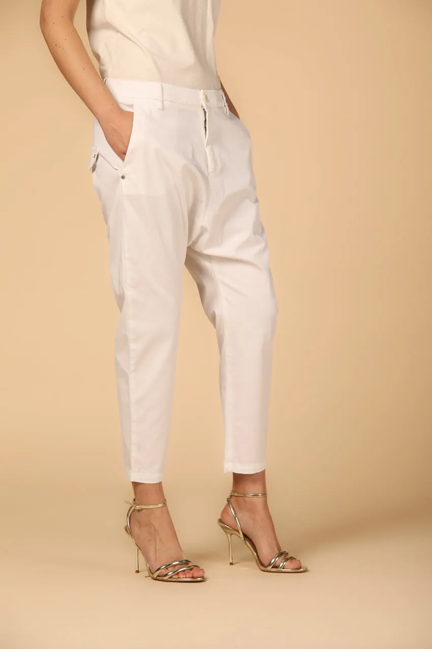 Malibu Jogger pantalone chino donna in gabardine relaxed ①