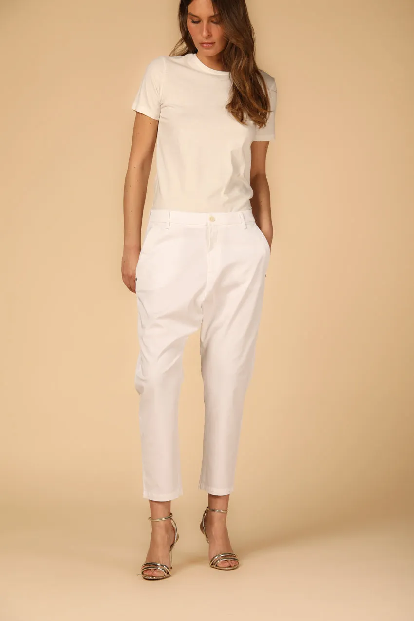 Malibu Jogger pantalone chino donna in gabardine relaxed ①