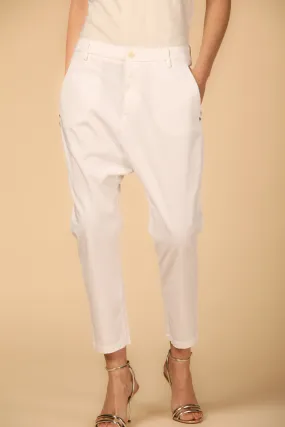 Malibu Jogger pantalone chino donna in gabardine relaxed ①