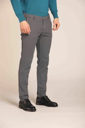 Milano Style pantalone chino uomo in cotone stretch con pattern occhio di pernice extra slim fit