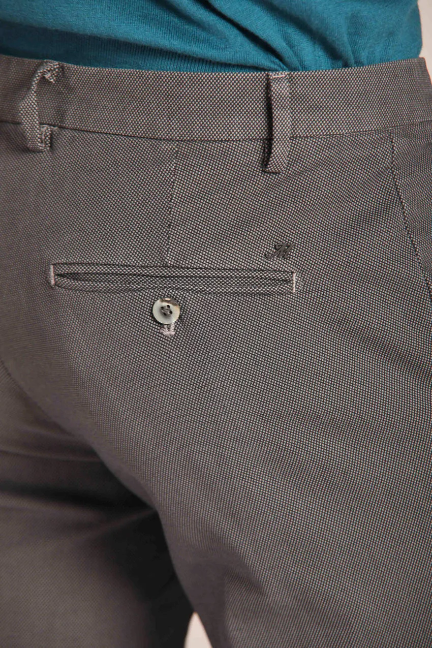 Milano Style pantalone chino uomo in cotone stretch con pattern occhio di pernice extra slim fit