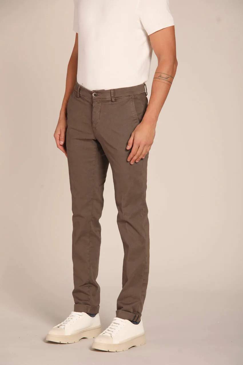 Extra Slim Fit Stretch Gabardine Chino Pants for Men - Milano Style