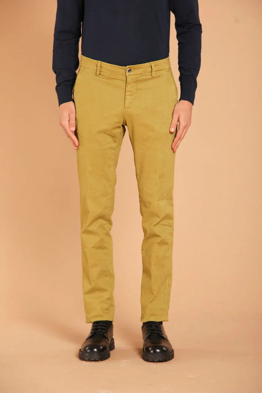 Milano Style pantalone chino uomo in gabardina stretch extra slim fit ①