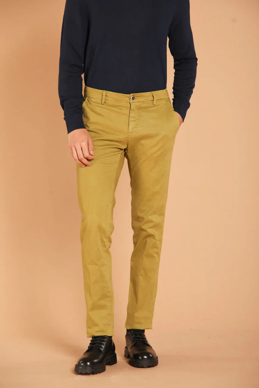 Milano Style pantalone chino uomo in gabardina stretch extra slim fit ①