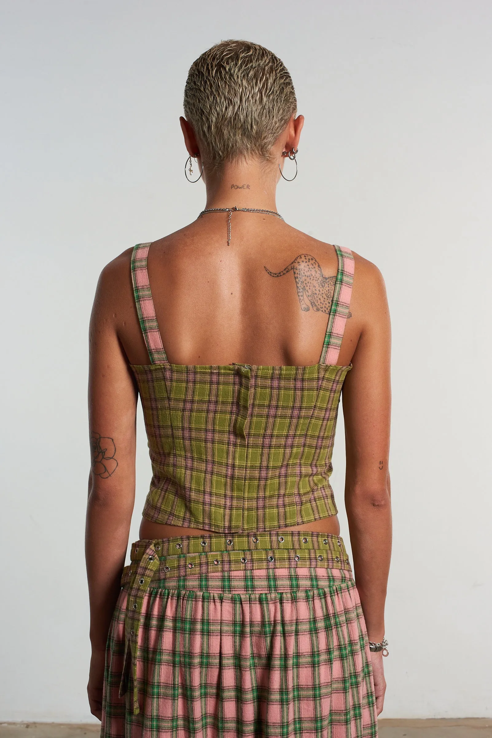 Mix Check Corset Top