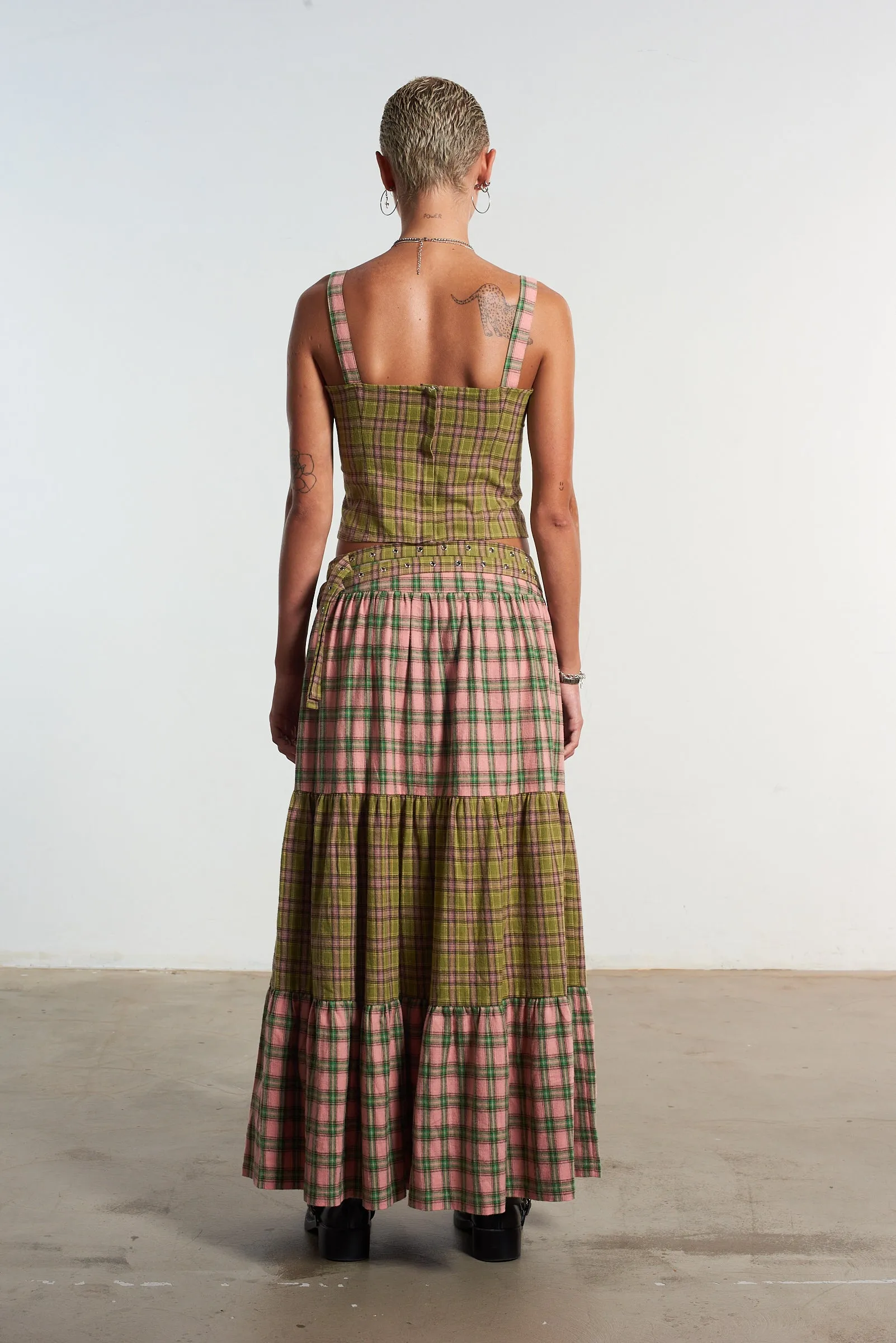 Mix Check Corset Top