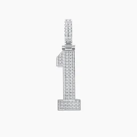 Moissanite Number Pendant - Solid Silver