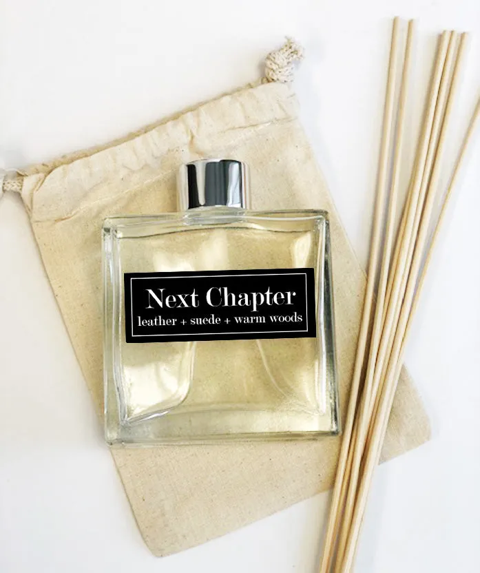 Next Chapter 7oz Reed Diffuser Set - Leather   Suede   Old Books