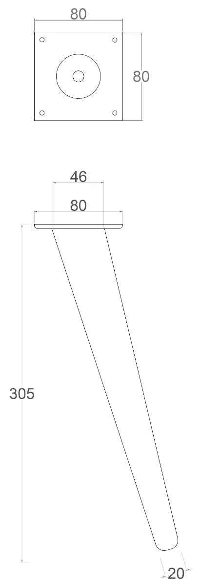 Norse Tapered Angled Coffee Table Legs
