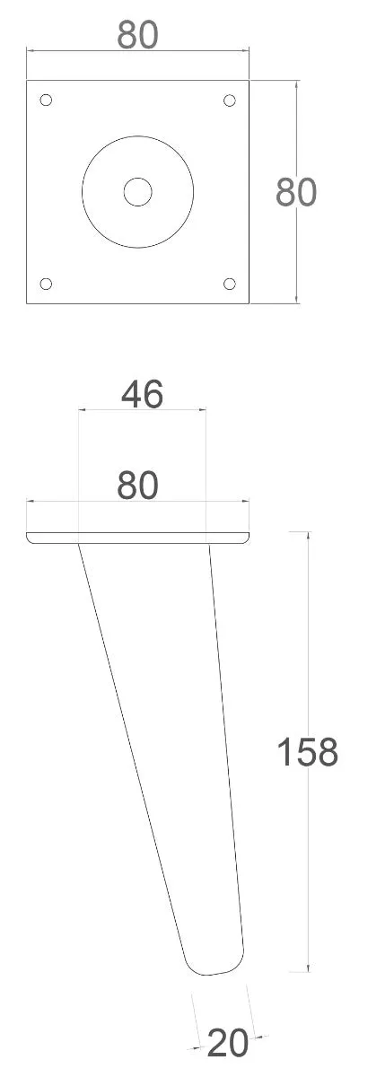 Norse Tapered Angled Furniture Legs