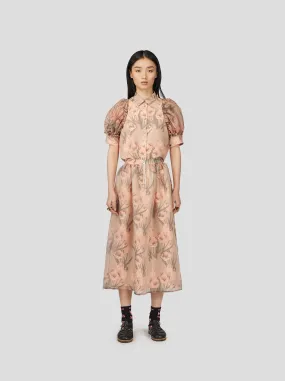 Orso Long Skirt in Umé Organza