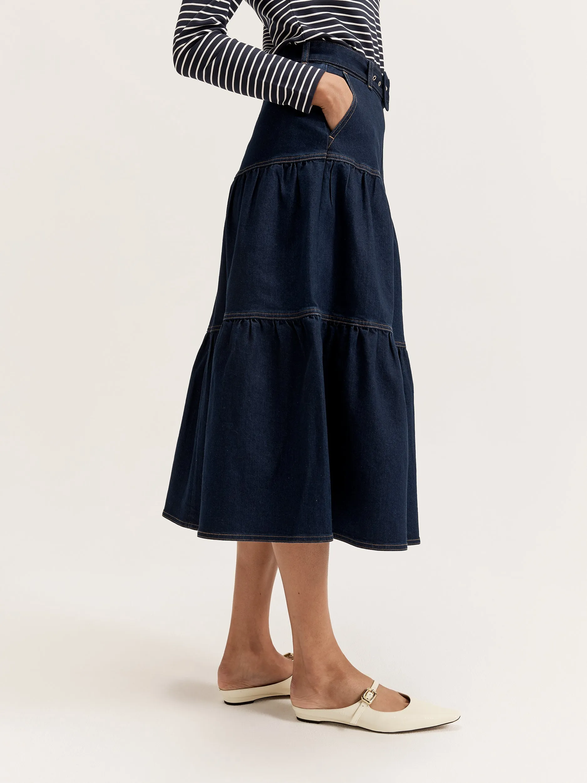 Piper Denim Midi Skirt