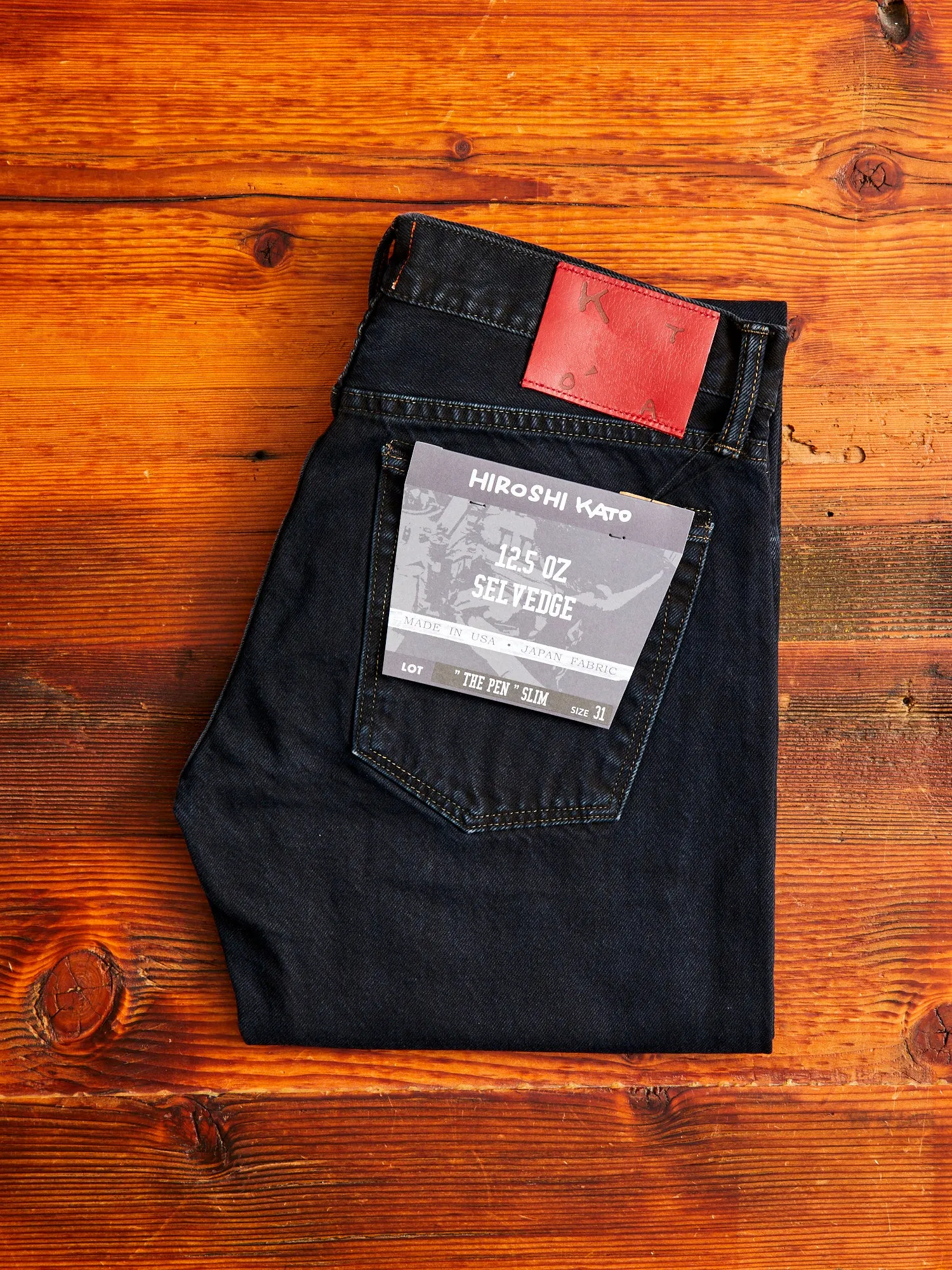 "Miles" 12.5oz Natural Slub Black Overdye Selvedge Denim - Pen Slim