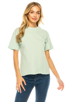 Raw Edge Short Sleeve Crew Neck T-Shirt