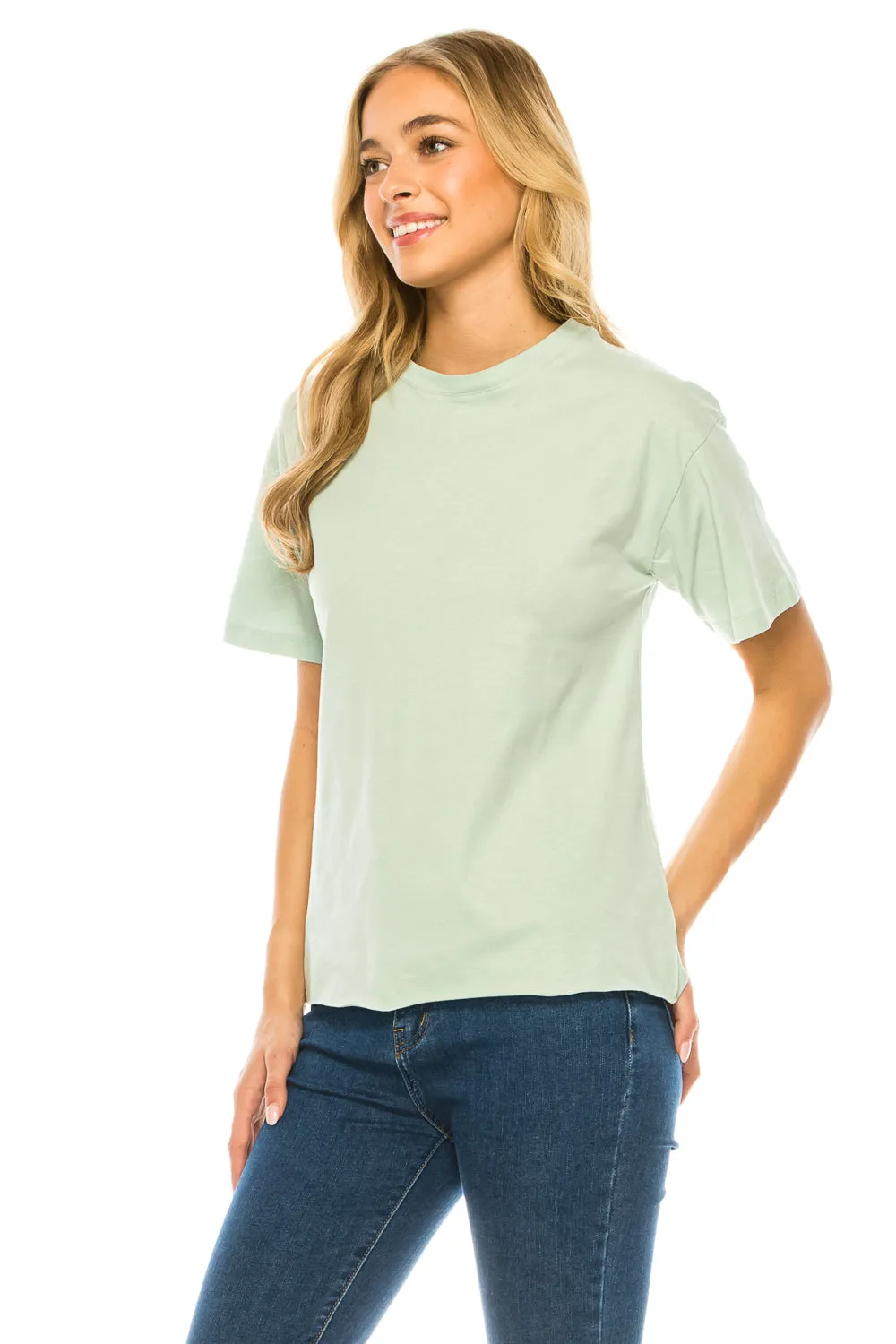 Raw Edge Short Sleeve Crew Neck T-Shirt