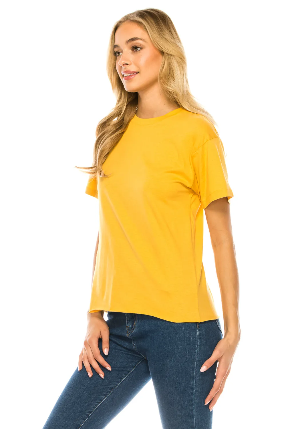 Raw Edge Short Sleeve Crew Neck T-Shirt