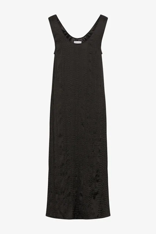 Samara Satin Tank Dress In Black