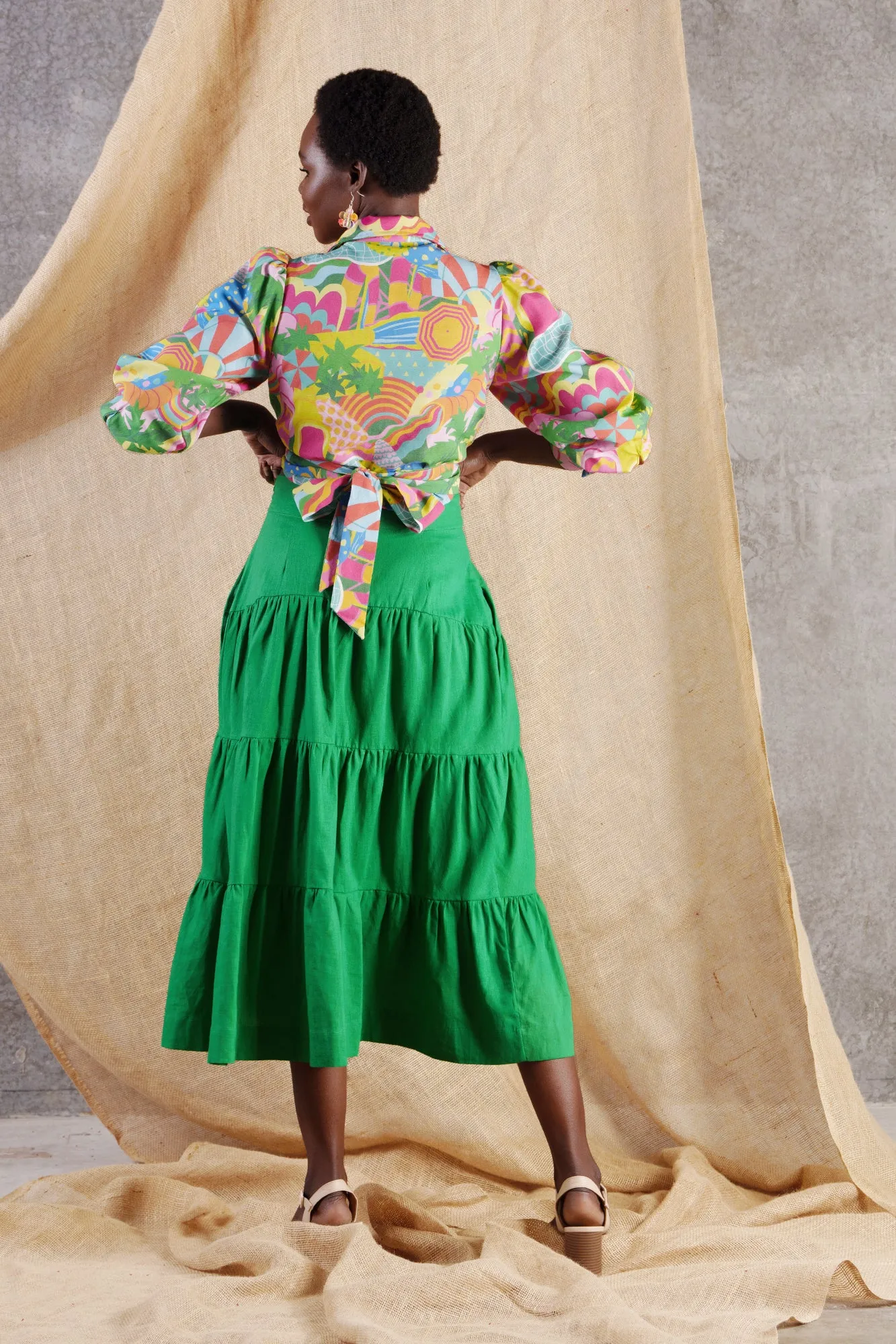 Splash Maxi Skirt Green