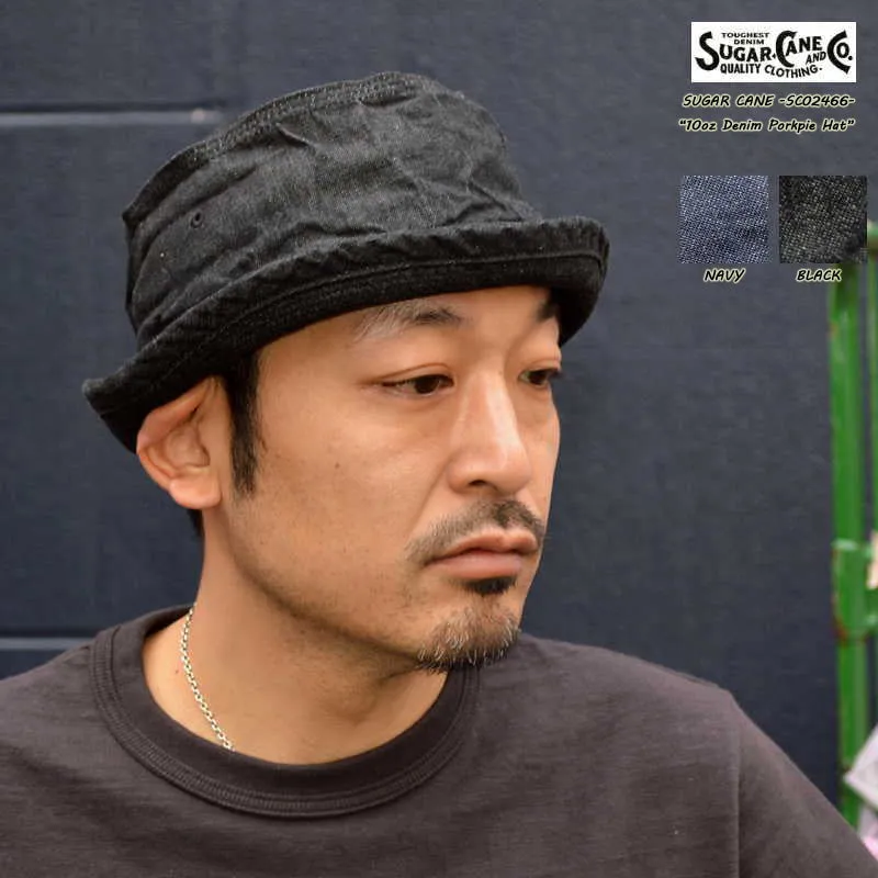 SUGAR CANE "SC02466" 10oz Denim Porkpie Hat