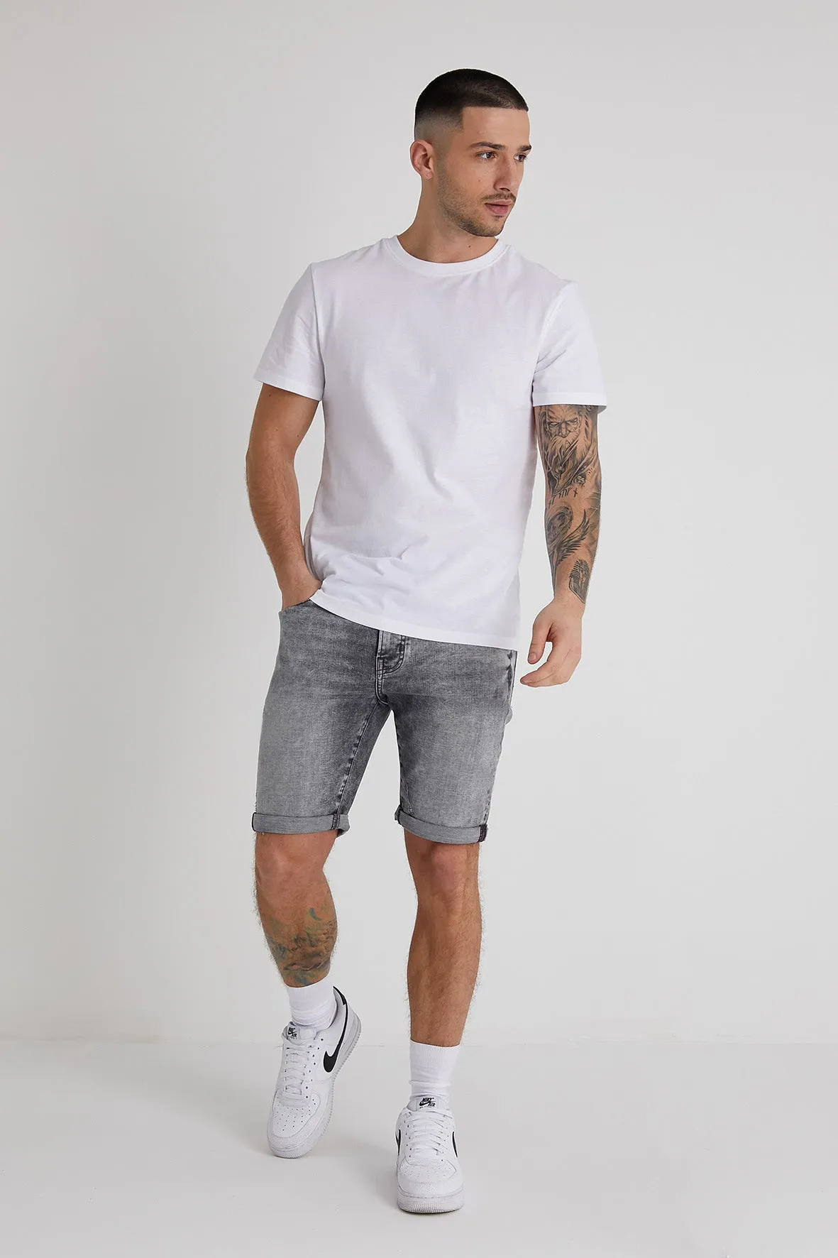 Texas denim shorts In Grey wash