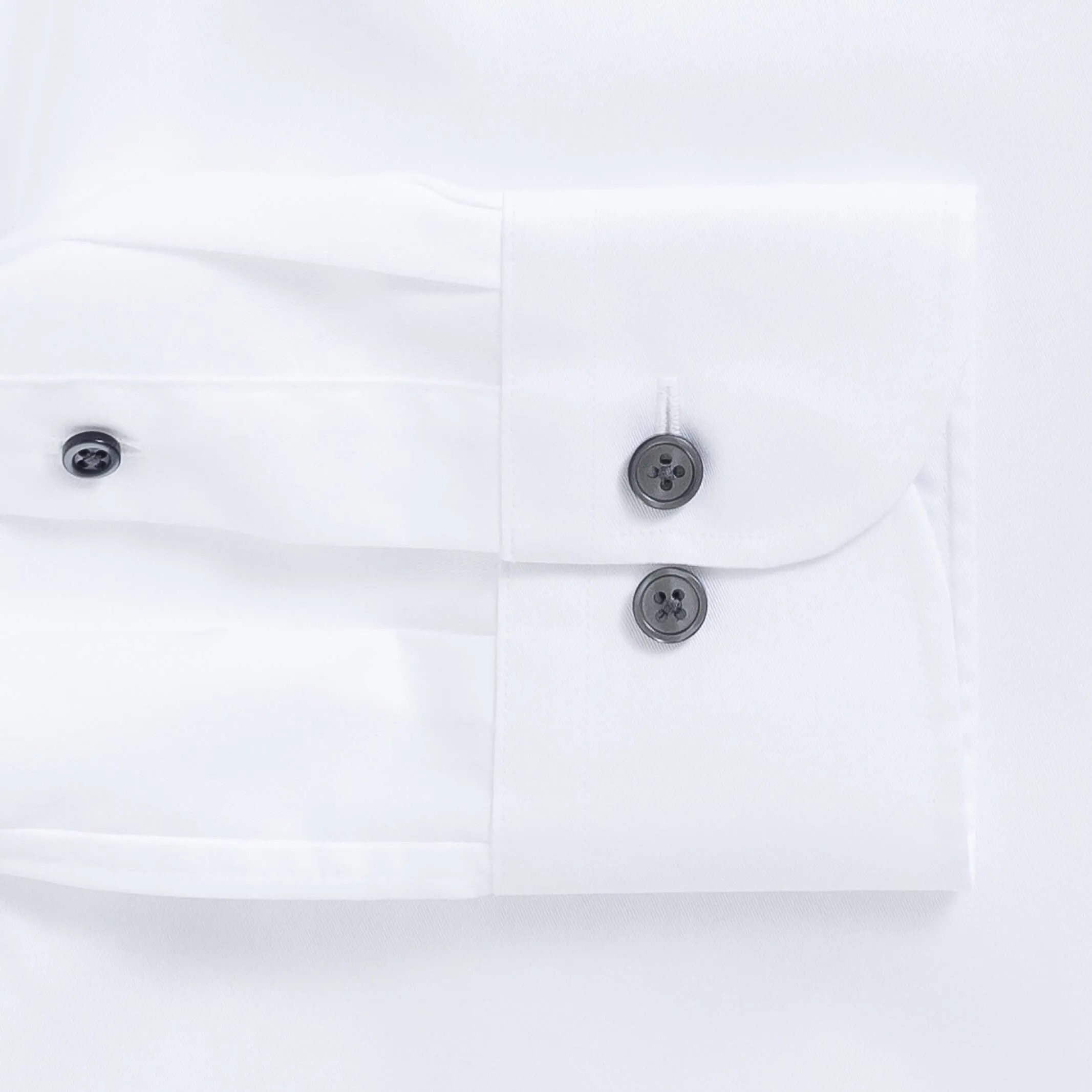 The White Madison Fine Twill with Smoke Buttons Custom Shirt