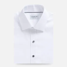 The White Madison Fine Twill with Smoke Buttons Custom Shirt